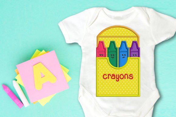 Box of Crayons Applique Review for Handmade Gifts